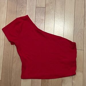 Garage Red One-Shoulder Top
